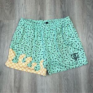Baseball Lifestyle 101 Mens XL Mint Green Ice Cream Pocket Mesh Shorts 5.5”